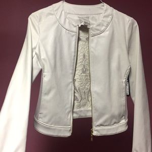 GUESS white leather jacket